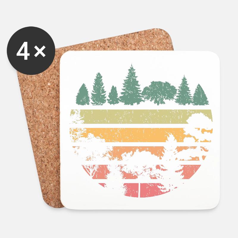 Wald Natur Landschaft - Untersetzer (4er-Set) - Weiß