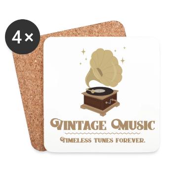 Timeless Vintage Music - Coasters (set of 4) - white - Front