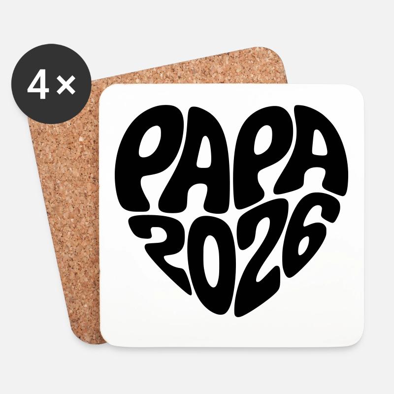 Papa 2026 - Untersetzer (4er-Set) - Weiß