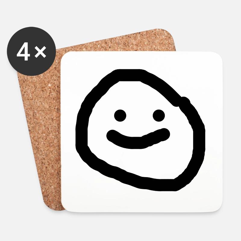 Smiley - Untersetzer (4er-Set) - Weiß
