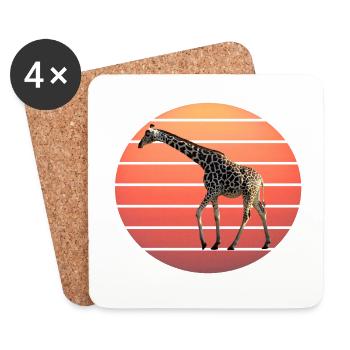 Sun Giraffe Africa Safari Wildlife - Coasters (set of 4) - white - Front