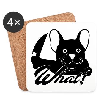 Gruseliger Halloween Hund mit Messer - Untersetzer (4er-Set) - Weiß - Vorne
