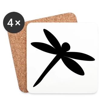 Libelle - dragon-fly - libellule - Untersetzer (4er-Set) - Weiß - Vorne