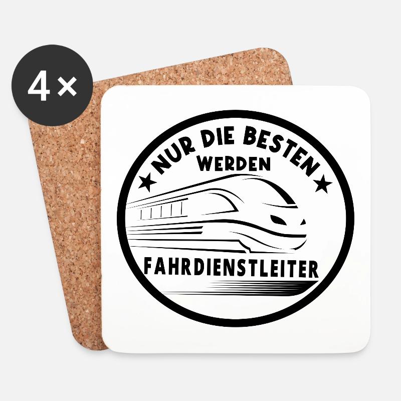 Fahrdienstleiter und Eisenbahner Sprüche - Untersetzer (4er-Set) - Weiß