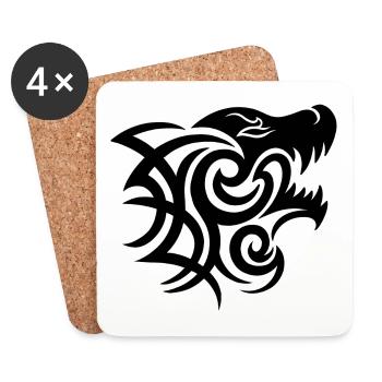 Tribal Werewolf - Coasters (set of 4) - white - Front