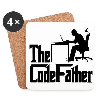 The Codefather Programmer Coder Developer Software - Untersetzer (4er-Set) - Weiß - Vorne