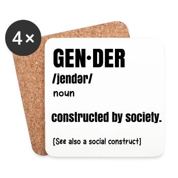 Gender Constructed Society Bisexual Pride Rainbow - Untersetzer (4er-Set) - Weiß - Vorne