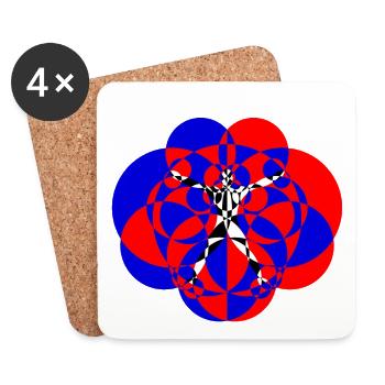 Optical Art - Proportional Study - Coasters (set of 4) - white - Front