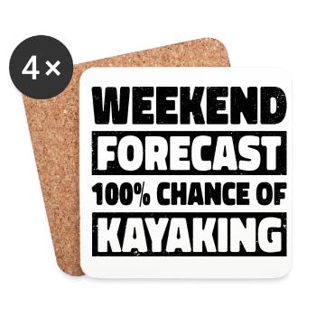 Weekend Foreacst 100% Chance Of Kayaking Rower Row - Untersetzer (4er-Set) - Weiß - Vorne