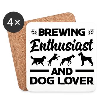 Brewing Enthusiast And Dog Lover Homebrewing Craft - Untersetzer (4er-Set) - Weiß - Vorne