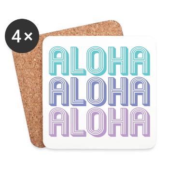 Aloha Aloha Aloha | Farben änderbar | Aloha Shirt - Untersetzer (4er-Set) - Weiß - Vorne