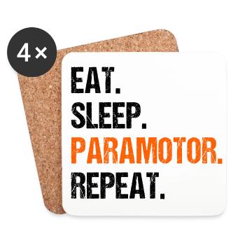 Eat Sleep Paramotor Repeat Paragliding Parachute P - Untersetzer (4er-Set) - Weiß - Vorne