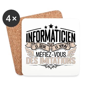 Informaticien cadeau Informaticien le vrai Informa - Dessous de verre (lot de 4) - blanc - Devant