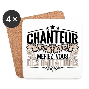Chanteur cadeau Chanteur le vrai Chanteur - Dessous de verre (lot de 4) - blanc - Devant