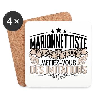 Marionnettiste cadeau Marionnettiste le vrai Mario - Dessous de verre (lot de 4) - blanc - Devant