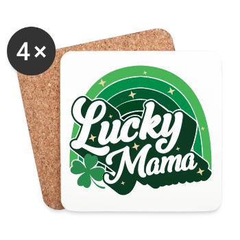 Cadeau de la Saint-Patrick Shamrock Femmes irlandaises - Dessous de verre (lot de 4) - blanc - Devant