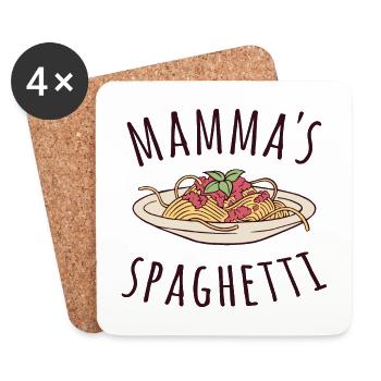 Mamma's Spaghetti - Untersetzer (4er-Set) - Weiß - Vorne