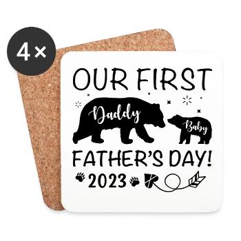 Daddy and Baby First Father's Day - Coasters (set of 4) - white - Front
