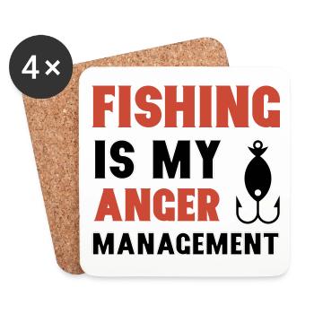 Fishing is my Anger Management - Untersetzer (4er-Set) - Weiß - Vorne