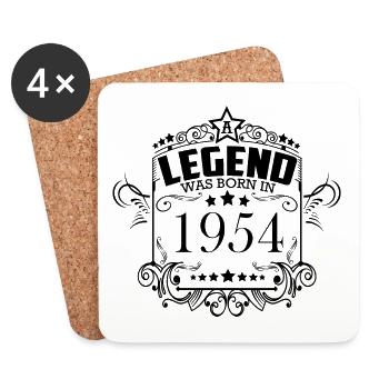Millésime 1954 Anniversaire Vintage - Dessous de verre (lot de 4) - blanc - Devant
