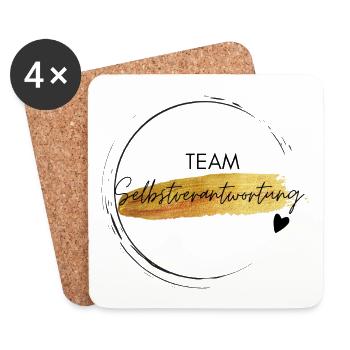Team Selbstverantwortung - positives Denken - Untersetzer (4er-Set) - Weiß - Vorne