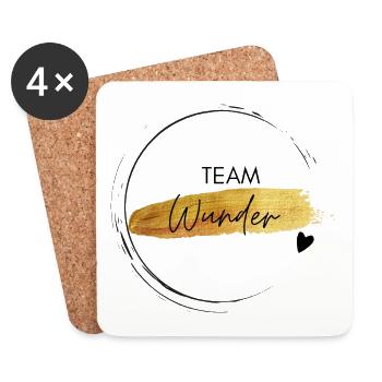 Team Wunder - positives Denken - Untersetzer (4er-Set) - Weiß - Vorne