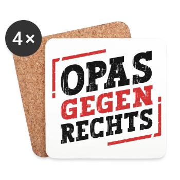 Opas Gegen Rechts - Untersetzer (4er-Set) - Weiß - Vorne