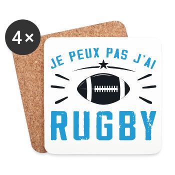 I can't I rugby - Coasters (set of 4) - white - Front