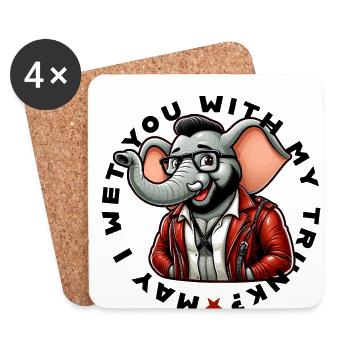 puissé-je te mouiller avec ma trompe - Dessous de verre (lot de 4) - blanc - Devant