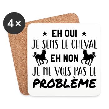 Yes I feel the horse - no I don't see the problem - Coasters (set of 4) - white - Front