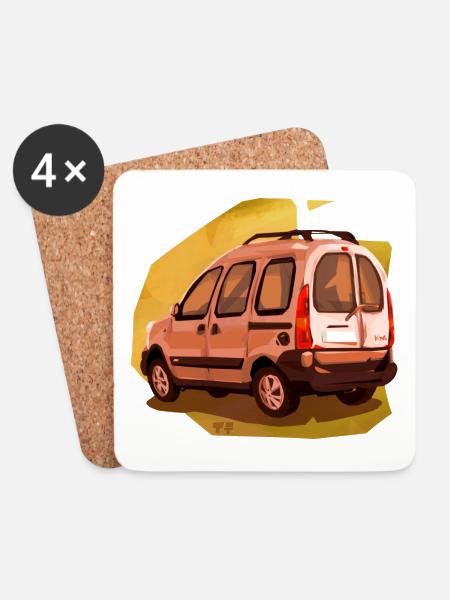 Kangoo, das Auto - Untersetzer (4er-Set) - Weiß