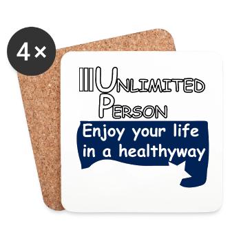 Enjoy your life in a heathyway - Untersetzer (4er-Set) - Weiß - Vorne