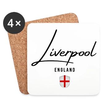 J’adore Liverpool, Liverpool Angleterre - Dessous de verre (lot de 4) - blanc - Devant