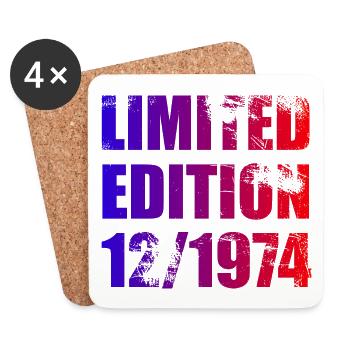 50th Birthday Limited Edition 12/1974 - Coasters (set of 4) - white - Front