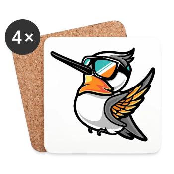 Kolibri Vogel Cool Tier - Untersetzer (4er-Set) - Weiß - Vorne
