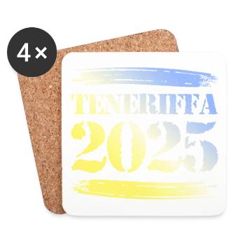 Ténérife 2025 - Dessous de verre (lot de 4) - blanc - Devant