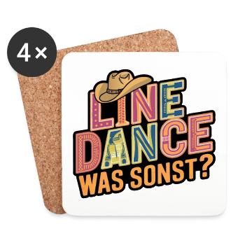 Line Dance mein Hobby - meine Passion - mein Ding - Untersetzer (4er-Set) - Weiß - Vorne