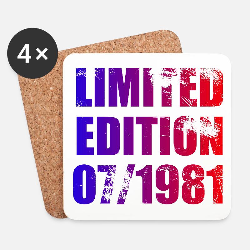 44. Geburtstag Limited Edition 07/1981 - Untersetzer (4er-Set) - Weiß