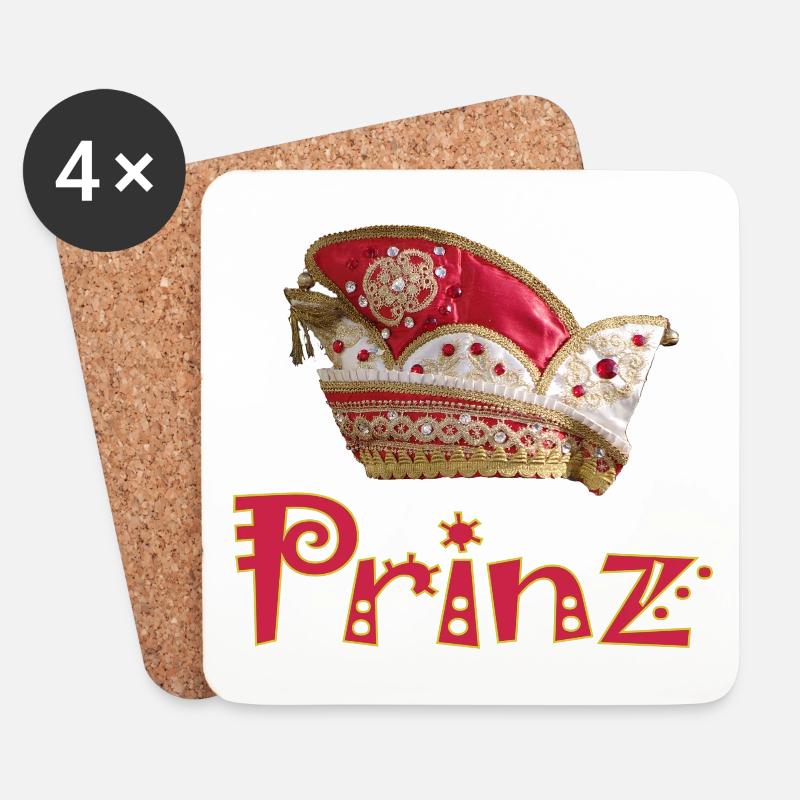 Karneval Prinz Prince - Untersetzer (4er-Set) - Weiß