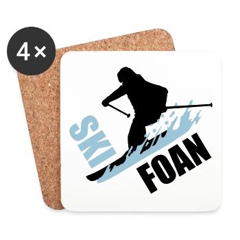 Ski, ski foan, skifoan - Untersetzer (4er-Set) - Weiß - Vorne