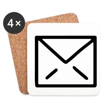 Brief Briefsymbol letter icon envelope Nachricht - Untersetzer (4er-Set) - Weiß - Vorne