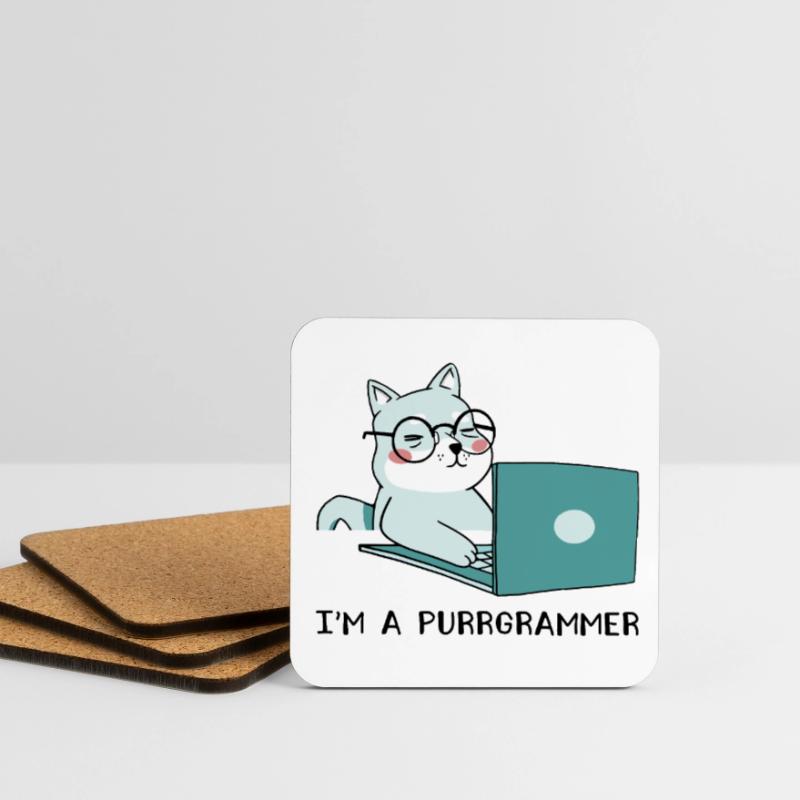I'm A Purrgrammer Coder Software Developer Compute Untersetzer (4er-Set)
