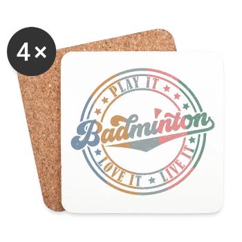 Badminton (Play It - Love It - Live It - Edition) - Dessous de verre (lot de 4) - blanc - Devant