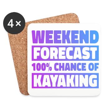 Weekend Foreacst 100% Chance Of Kayaking Rower Row - Untersetzer (4er-Set) - Weiß - Vorne