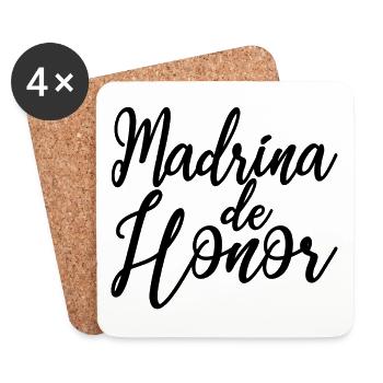 Madrina de Honor Bridesmaid Wedding Team Bride - Coasters (set of 4) - white - Front