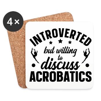 Introverted But Willing To Discuss Acrobatics Gymn - Untersetzer (4er-Set) - Weiß - Vorne