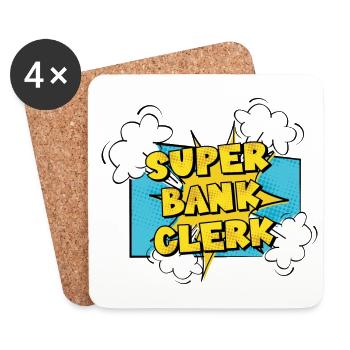 Retro Graphic Bank Clerk Bookkeeper Bank Employee - Untersetzer (4er-Set) - Weiß - Vorne