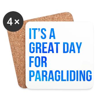 It's A Great Day For Paragliding Paraglider Parach - Untersetzer (4er-Set) - Weiß - Vorne