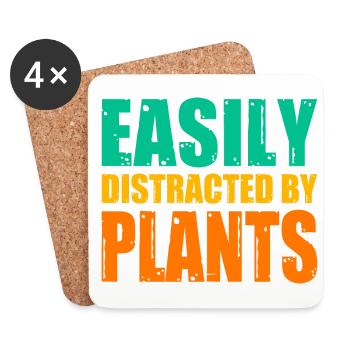 Easily Distracted By Plants Gardening Gardener Lan - Untersetzer (4er-Set) - Weiß - Vorne