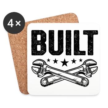 Built Graphic Car Lover Car Mechanic Vehicle Techn - Coasters (set of 4) - white - Front
